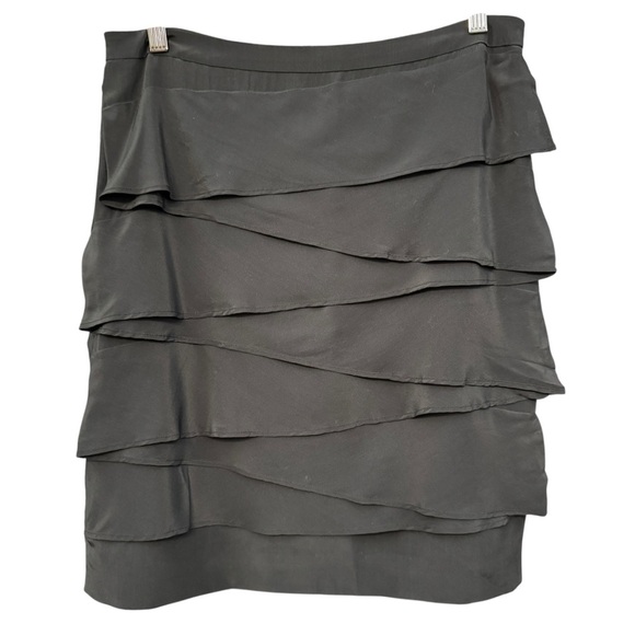 Doncaster 100% Silk Black Tiered Ruffle Skirt Size 6 - Picture 1 of 5